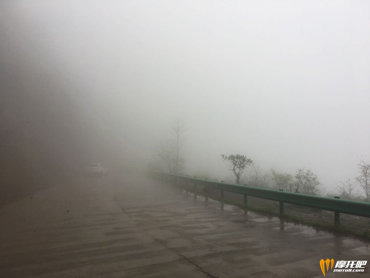 大雾看不到桃岭公路了