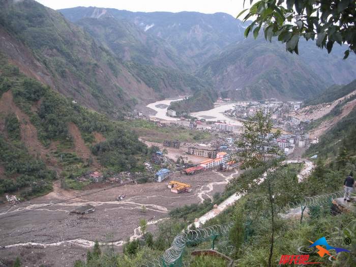 震后又发生泥石流的北川县城